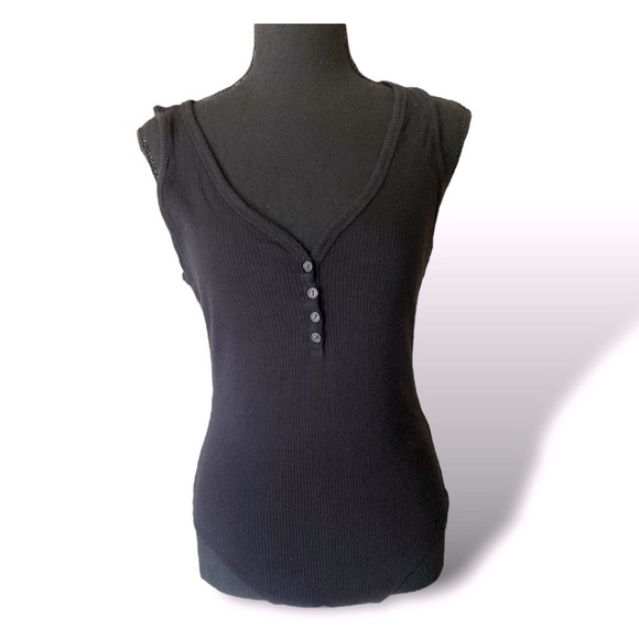 Hyped Unicorn Ribbed Bodysuit 4 Button Front Closure Black Size Women La…Gothic - Picture 1 of 7